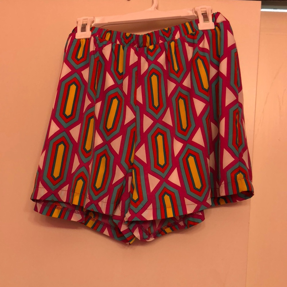 Blue Rain brand colorful patterned flow shorts